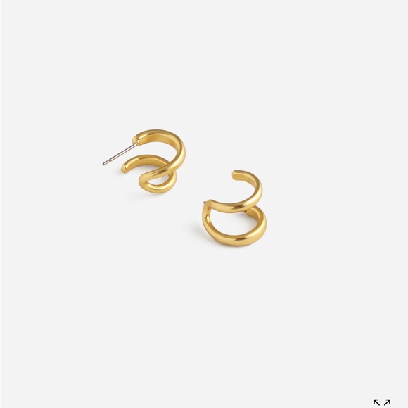 Chunky Double Huggie Hoop Earrings | Madewell | Gold - Picture 2 of 7